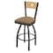 Holland Bar Stool Co 25" Swivel Counter Stool, Pewter Finish, Nat Back, Canter Sand Seat 83025PWNatMplB013 - alternate 1